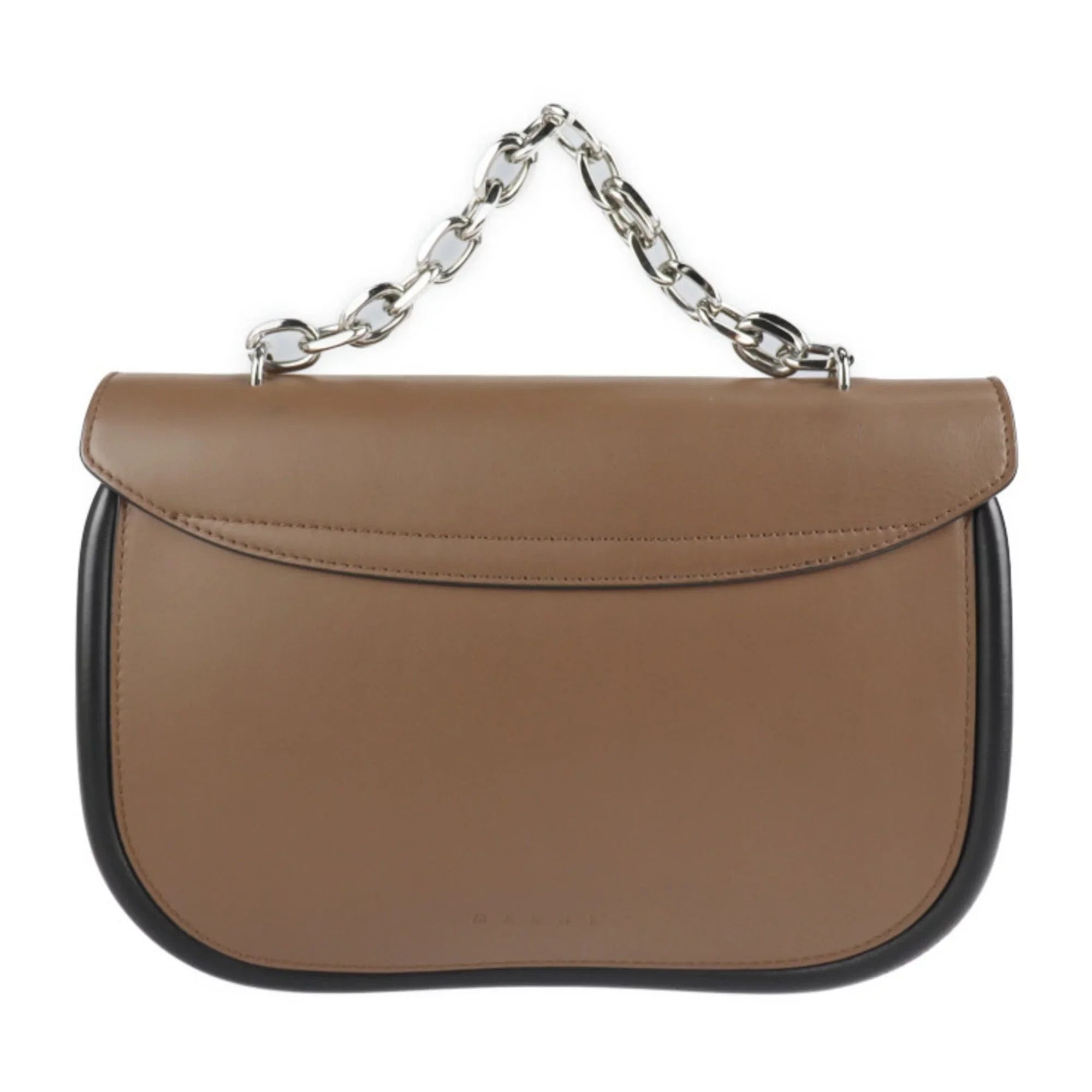 (Good) leather bag tote MARNI messenger Pre-Owned brown handbag shopping 3WAY Maruni 2WAY SBMPZ12Q01 black shoulder chain