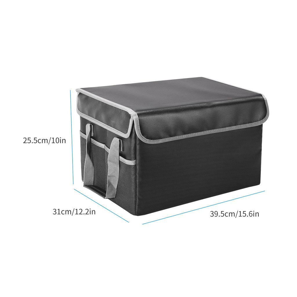 Sturdy and Car, Fireproof Home Ideal Handles for Storage Office with Lid Irfora Waterproof Box,