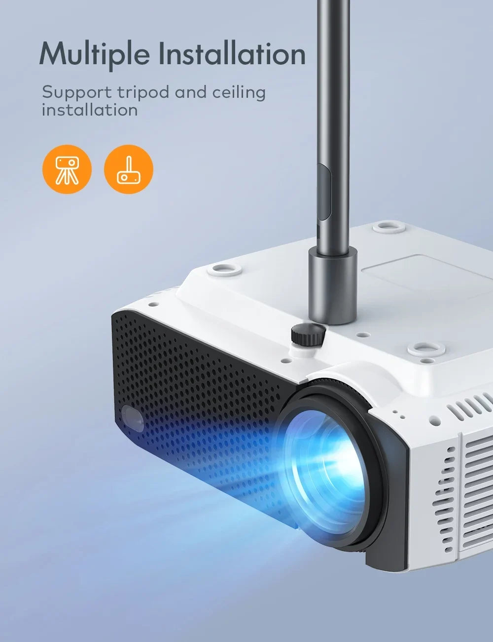 480P Projector, Theater Native Dual Support Eyes LC350 1080P Home Protection, Speakers, LCD Apeman Multiple Connection