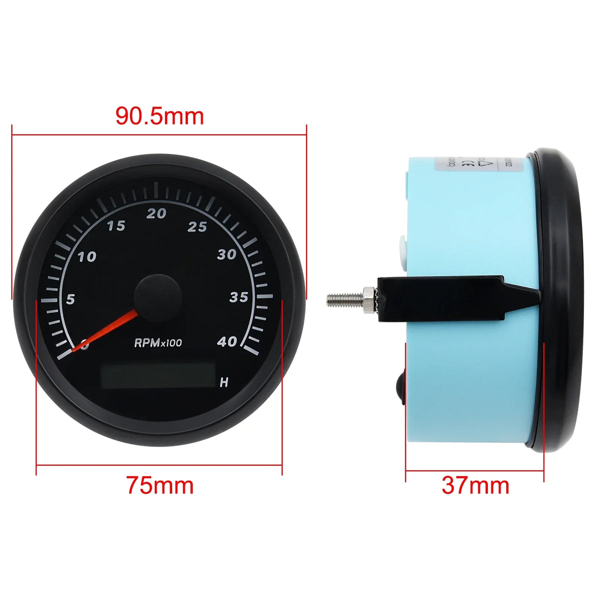 Truck 85mm Tachometer 0-4000RPM Meter Geloo for Gauge Waterproof Boat RV Car Marine Hour Tachometer