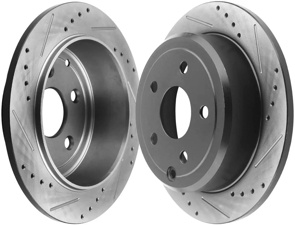 Lancer 200 & Caliber, Drilled Rear Rotors Jeep Rotor Compass with Mitsubishi Patriot, Slotted Brake Chrysler Sebring, Brake Dodge 262mm Avenger Compatible Afa Motors