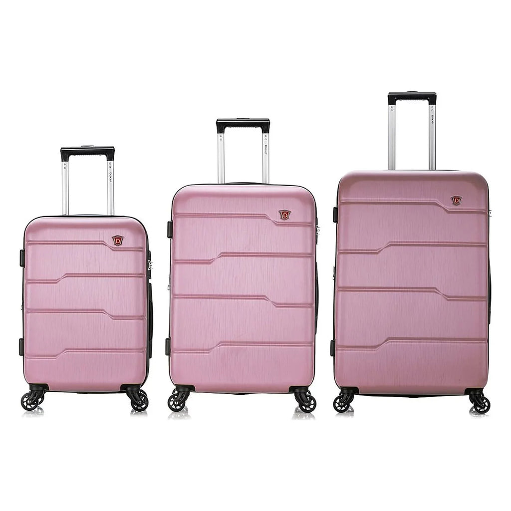 RODEZ Gold Plastic 3-Piece Set Luggage (DKRODSML-ROS) Rose DUKAP