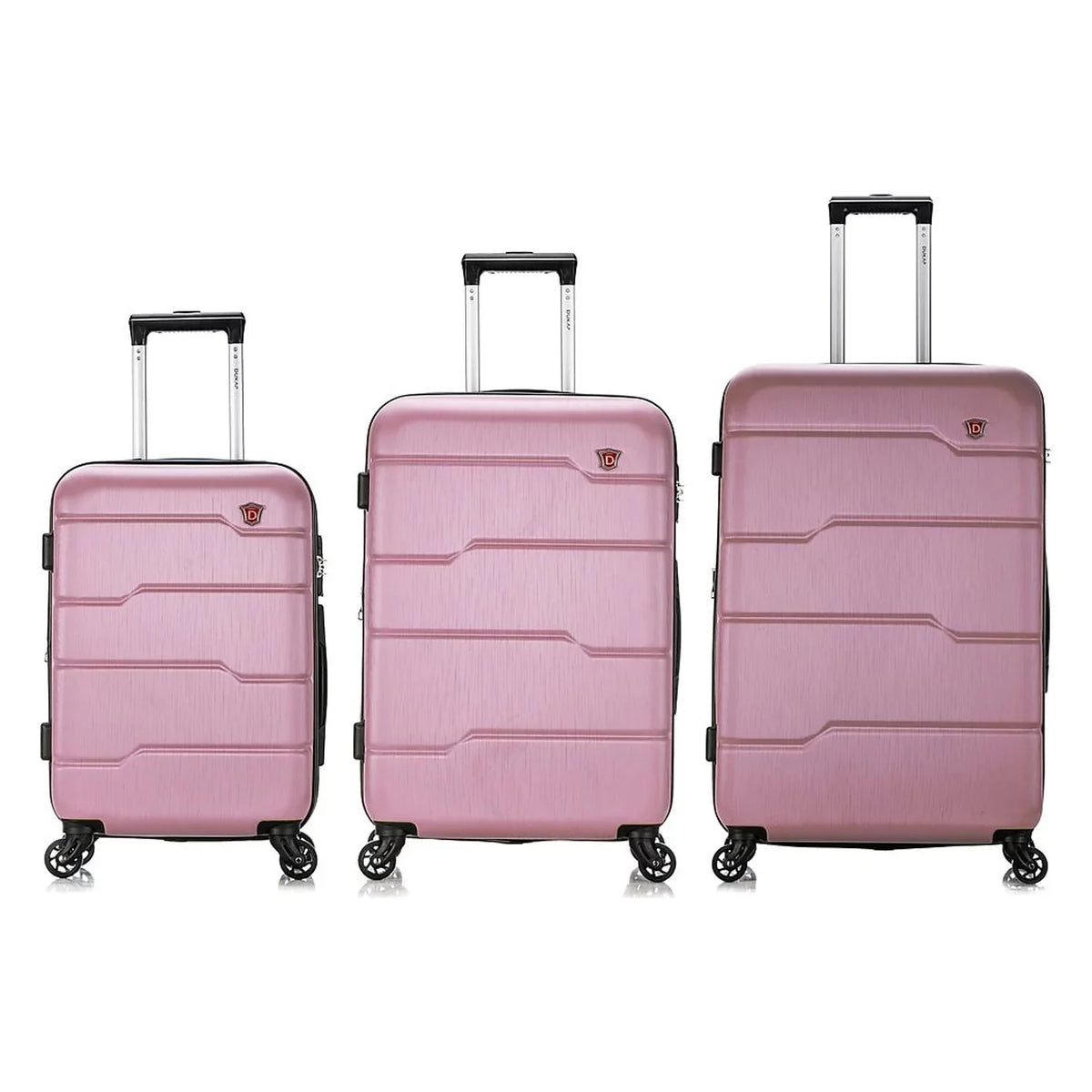 RODEZ Gold Plastic 3-Piece Set Luggage (DKRODSML-ROS) Rose DUKAP