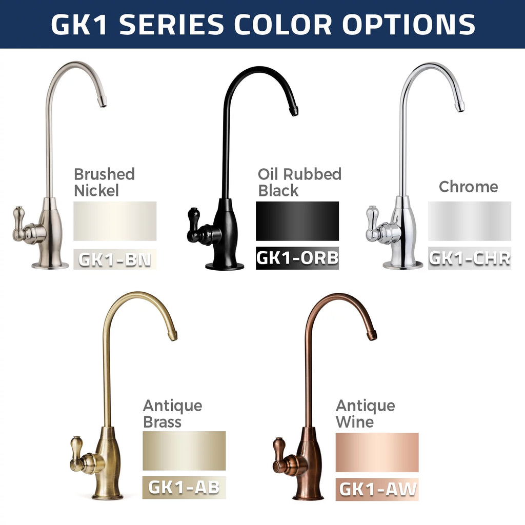 Bar High Wine Reverse Sink RO Drinking Water, Contemporary iSpring Heavy Osmosis, GK1-AW Faucet, Kitchen Duty Spout Antique