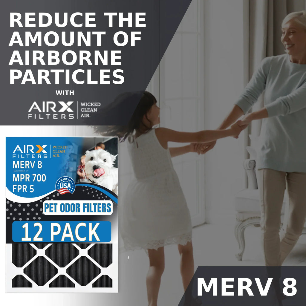Filters MERV Retention Furnace Comparable atmospheric Filters to - FILTERS 700, AIRX in 5, Rating, FPR CLEAN Filter Made of USA by WICKED 20x25x2 AIR. Pack 8 Pet 12 Odor MPR