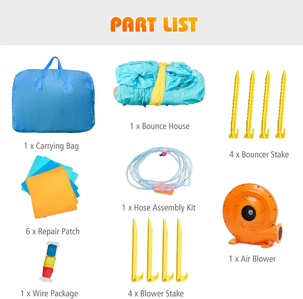 w/Long up Hippo Park for Indoor 740w Outdoor Water Big Blower, Pool, Water Water Blow Slide, and Themed Giant Cannon, Kids Splashing Backyard for Kids Water Adults Slides Slide, self-inflating