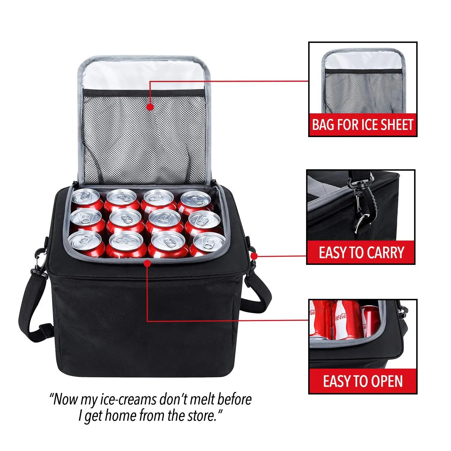 SUV D Dividers, Removable & - Storage Glamor and Cooler Black 5-in-1 - Straps Bag Cargo Collapsible Solution Lid, Car Leak-proof Trunk with Foldable Insulated Organizer with Tie-Down 2