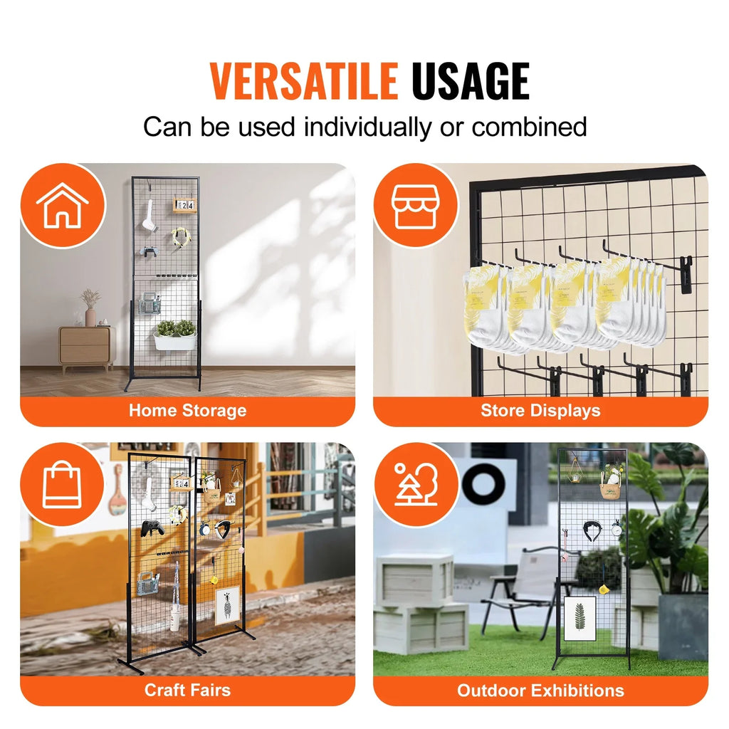 Extra Tower, Clips and for Panels Gridwall BENTISM Gridwall T-Base Grid Wire Display Art Hooks Shows, 2' 2 5.6' Racks Floorstanding, x Panels Packs Wall Double Side Display with Craft Retail with