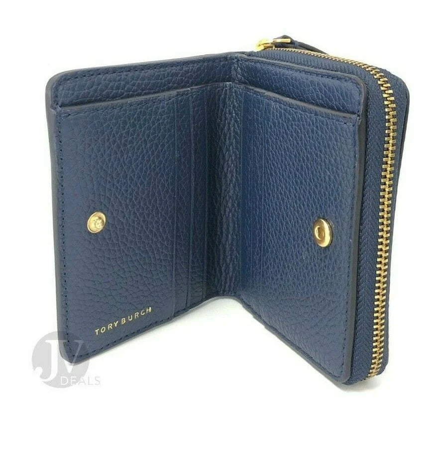 Coin Card Britten Leather Zip Mini Wallet Women's Tory Burch