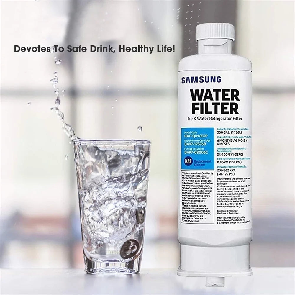 DA97-08006C 3 Water Filter Refrigerator HAF-QIN/EXP, Replacement HAF-QIN, Pack DA97-17376B BRF365200AP/AA,