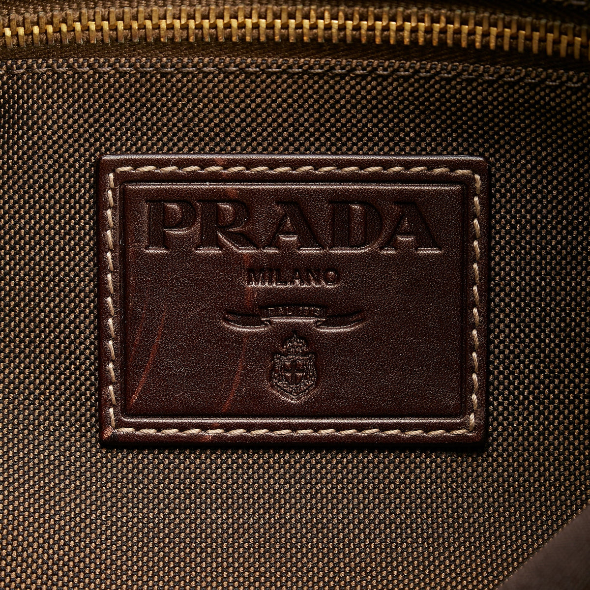 Fabric Crossbody Logo (Good) Unisex Brown Prada Crossbody Bag Authenticated Canapa Canvas Pre-Owned
