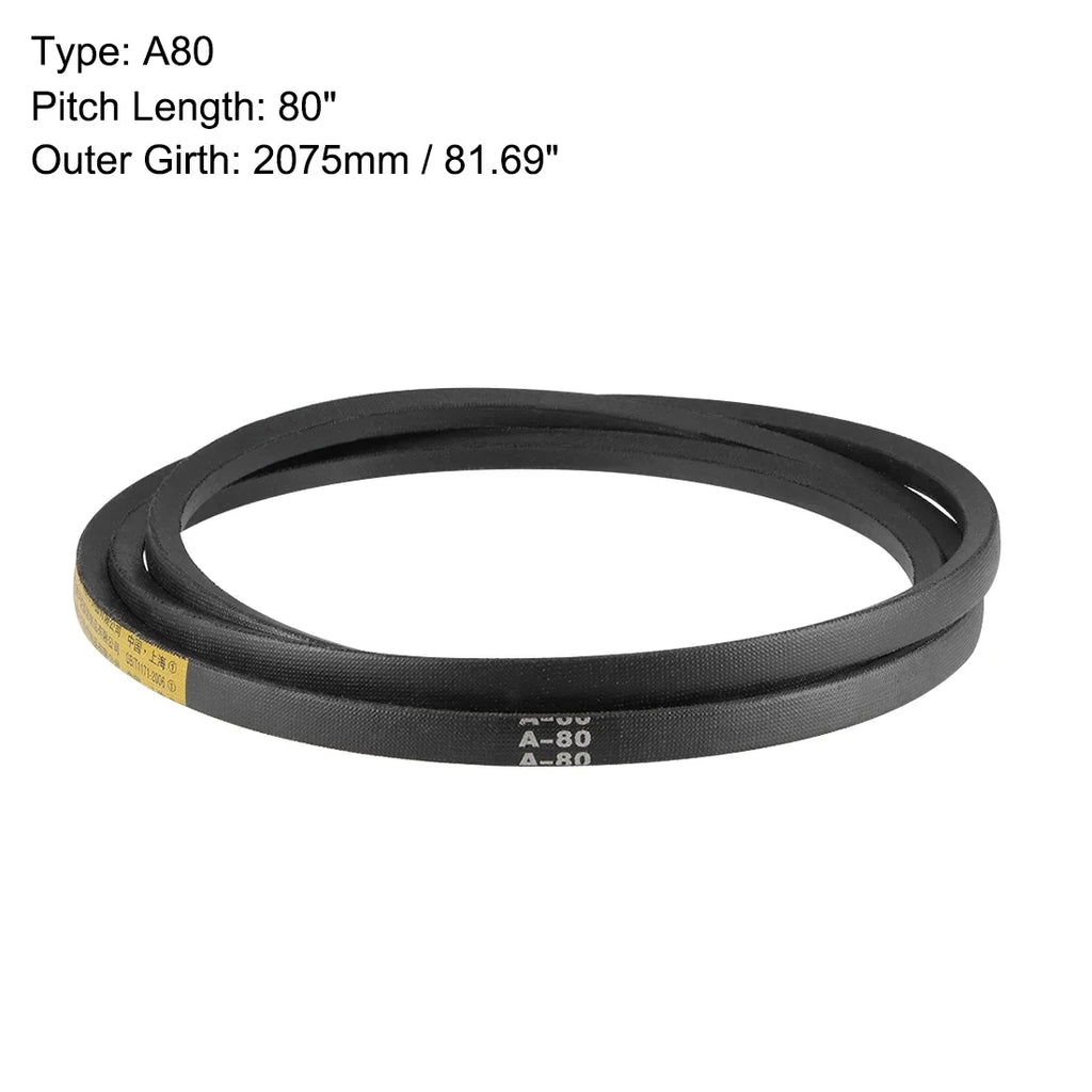 2pcs 80" A-Section Belt Rubber Mid-Perimeter, V-Belts A80 Drive