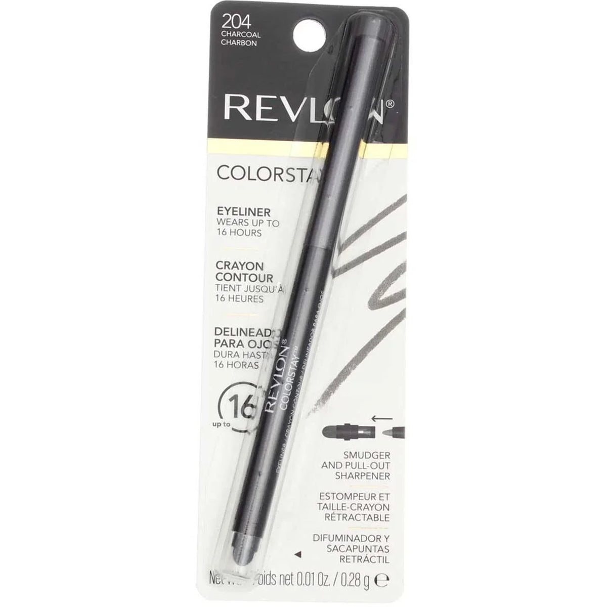 Of Charcoal Eyeliner Colorstay 4) 0.01 (Pack Pencil, [204], Oz Revlon