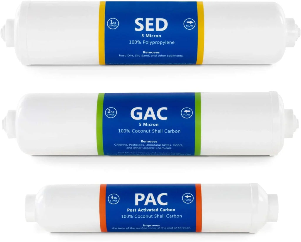 sediment, system osmosis and filter replacement filters filters cartridges connect month filter 3 set gac - 6 reverse pac filter inline countertop set 1?4” carbon quick