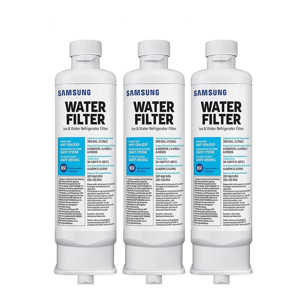 DA97-08006C 3 Water Filter Refrigerator HAF-QIN/EXP, Replacement HAF-QIN, Pack DA97-17376B BRF365200AP/AA,