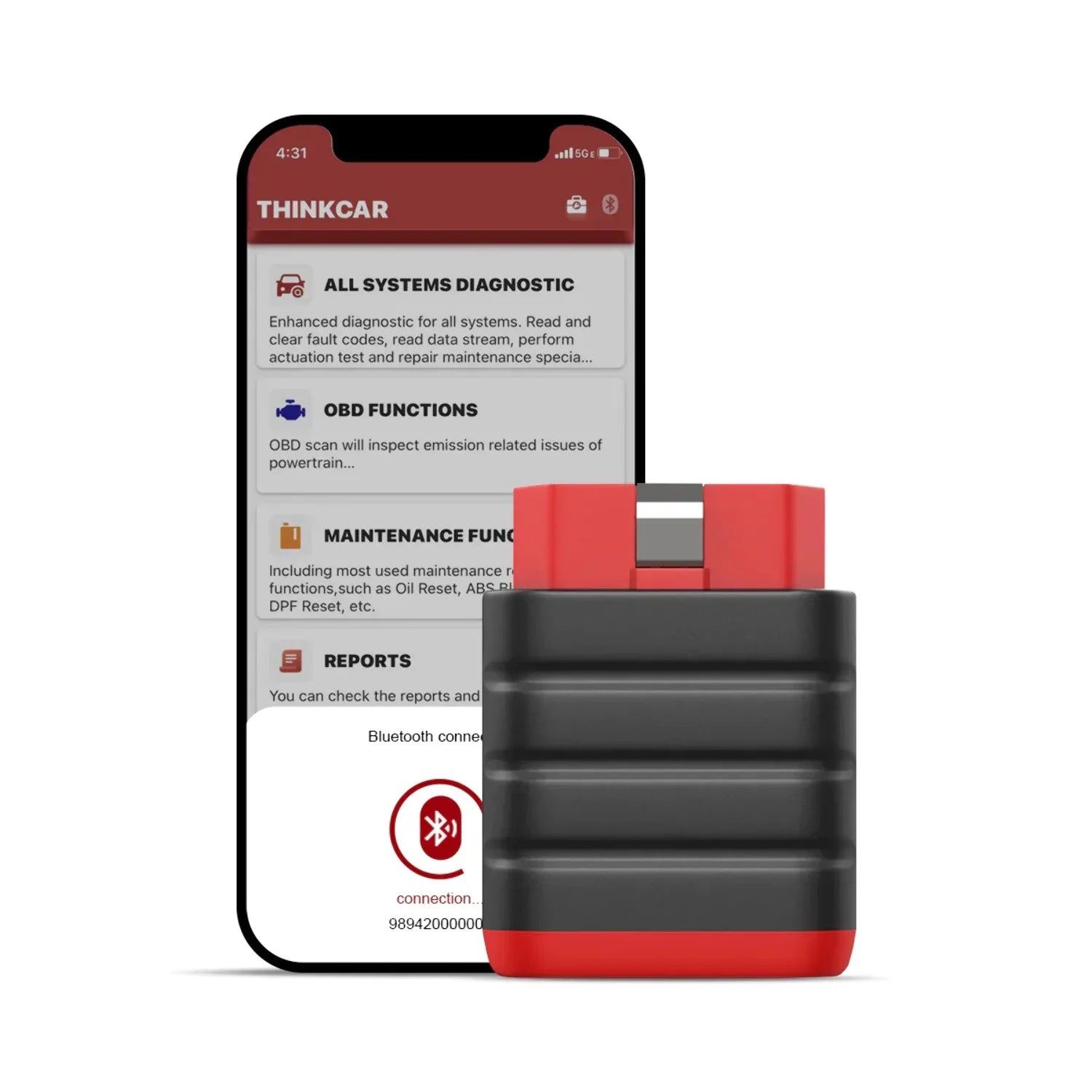 Scanner iOS Tool, Code Vehicles Diagnostic & THINKCAR Light Reader & Android, Fault 1996 Scanner Tool for for Bluetooth THINKDIAG All OBD2 - Scan Newer Engine MINI Check & Full-System Car OE