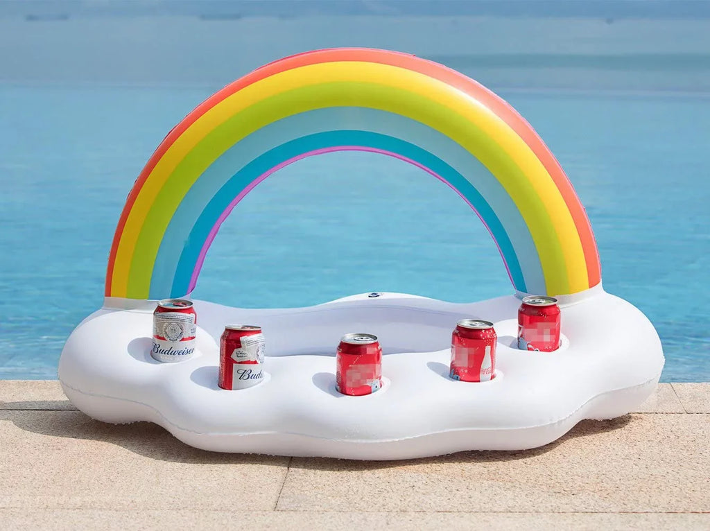 Toy Accessori Holder Party Float Pool Rainbow self-inflating Water Drink Floats Creative Pool Cloud