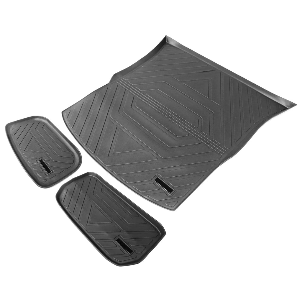 Mats Under Liner Liner TPE Trunk Compatible All 2020-2023 Anti-Slip Ikon Weather Mat Accessories Trunk Tesla Motorsports Waterproof Storage Y with Cargo Interior Cargo Black 3PCS Frunk Model