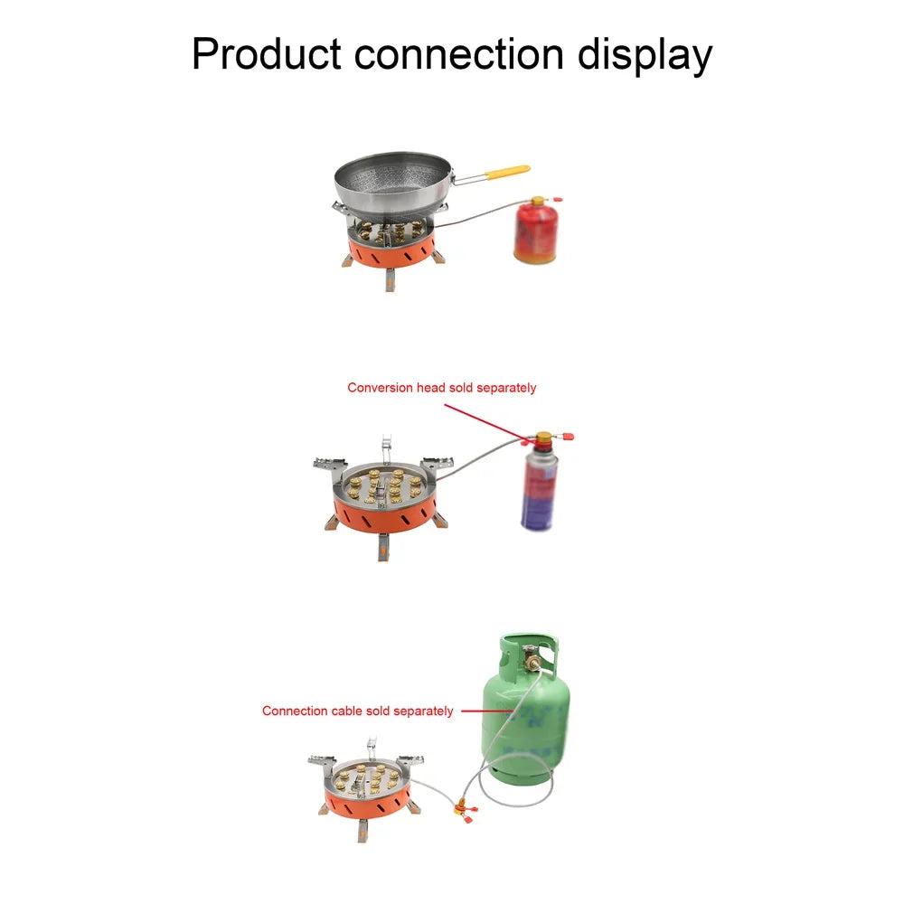Piezo Windproof with Backpacking Stove Camping 12 Valve Core Ignition, Adjustable Zyzy Stove,