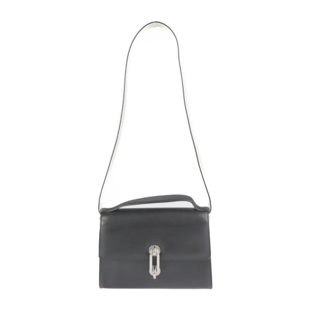 Balenciaga silver hardware mini leather system BALENCIAGA bag 2WAY Pre-Owned handbag shoulder trapeze mailon ivory black calf 331916 (Good)