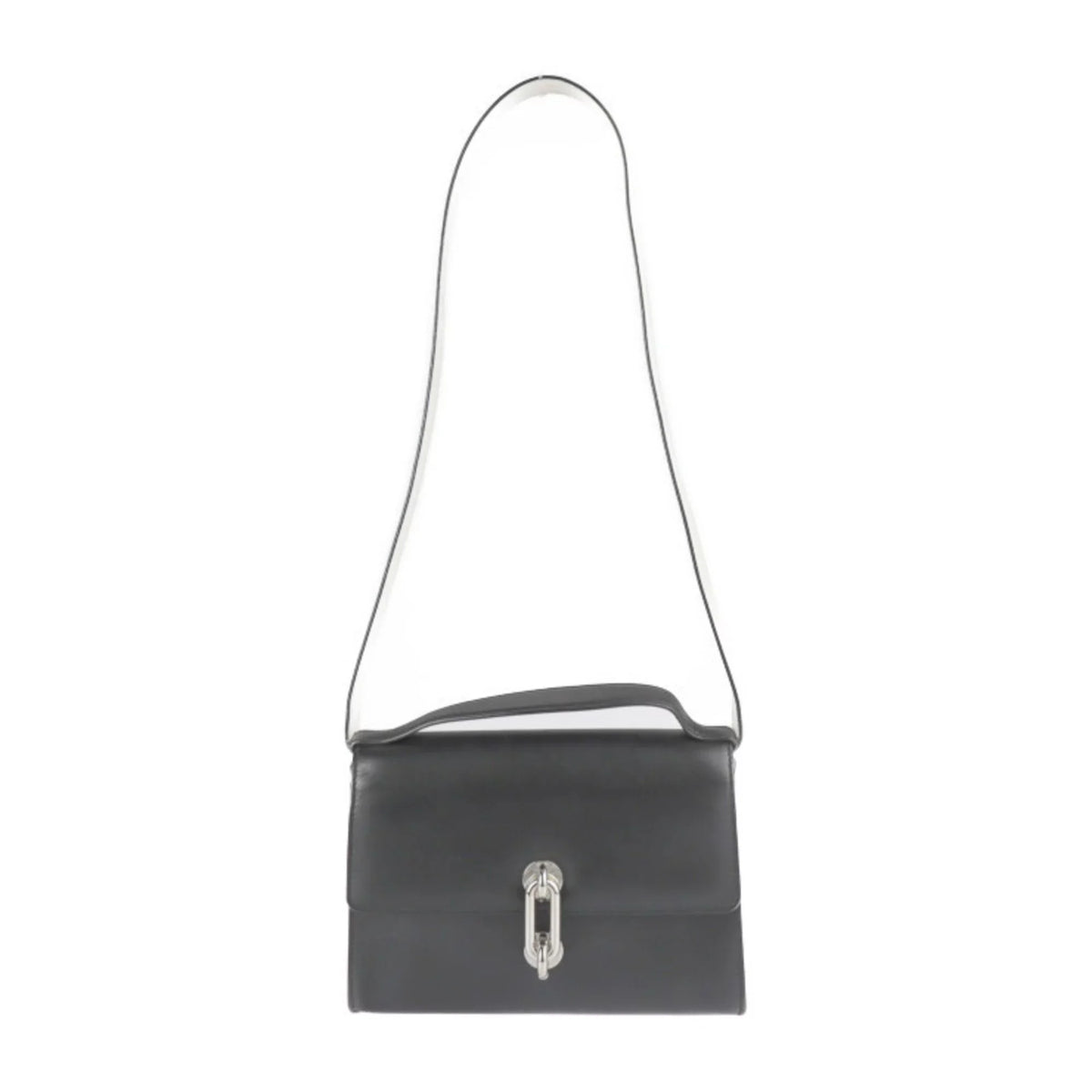 Balenciaga silver hardware mini leather system BALENCIAGA bag 2WAY Pre-Owned handbag shoulder trapeze mailon ivory black calf 331916 (Good)