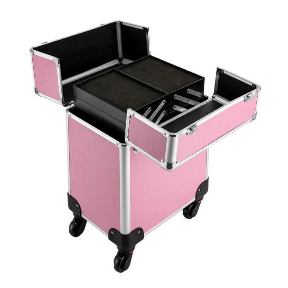 Box Cosmetic Case Rolling Large Space Extendable Trolley Makeup Train Storage