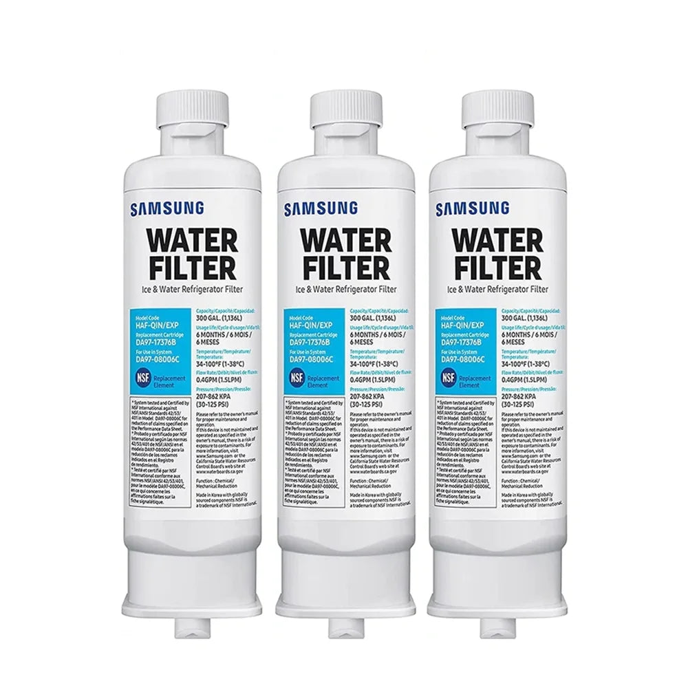 DA97-08006C 3 Water Filter Refrigerator HAF-QIN/EXP, Replacement HAF-QIN, Pack DA97-17376B BRF365200AP/AA,