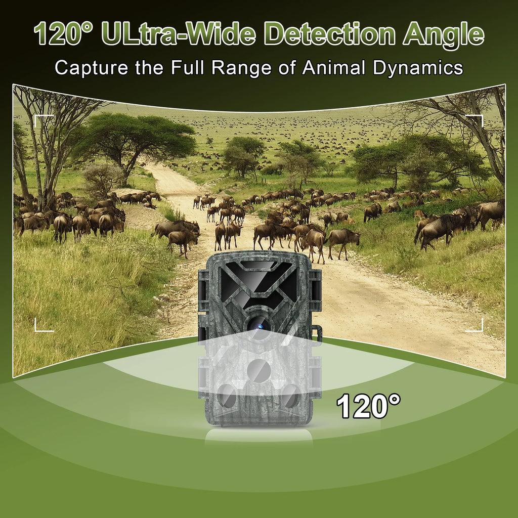 Vision Trail Trail 1080P Motion 2.0" Camera Waterproof, for 48MP Wide Activated 120° Wifi Night SUNOYAR Hunting Angel LCD Cameras with Security Camera, Game Home