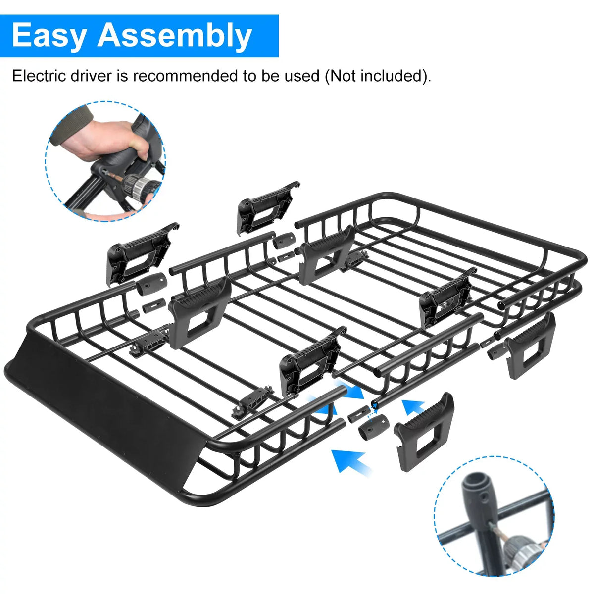 Carrier Heavy 220lbs Basket Strap Black Capacity Hook Cargo with Net Universal 63x39x6.3in, Rack Elastic Top Car Cargo Duty Holder Rack Roof iMounTEK Luggage