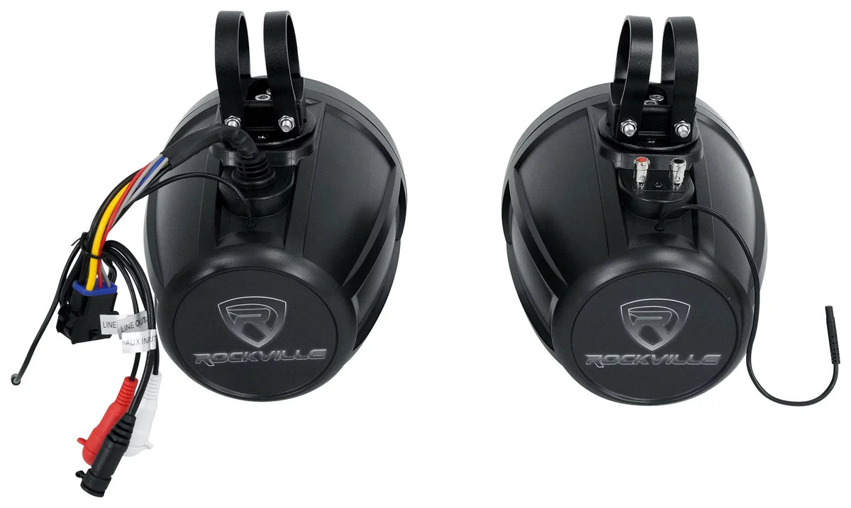 Rockville PT65BR LED 6.5 (4) inch ATV/UTV/RZR Powered For Tower Speakers Bluetooth