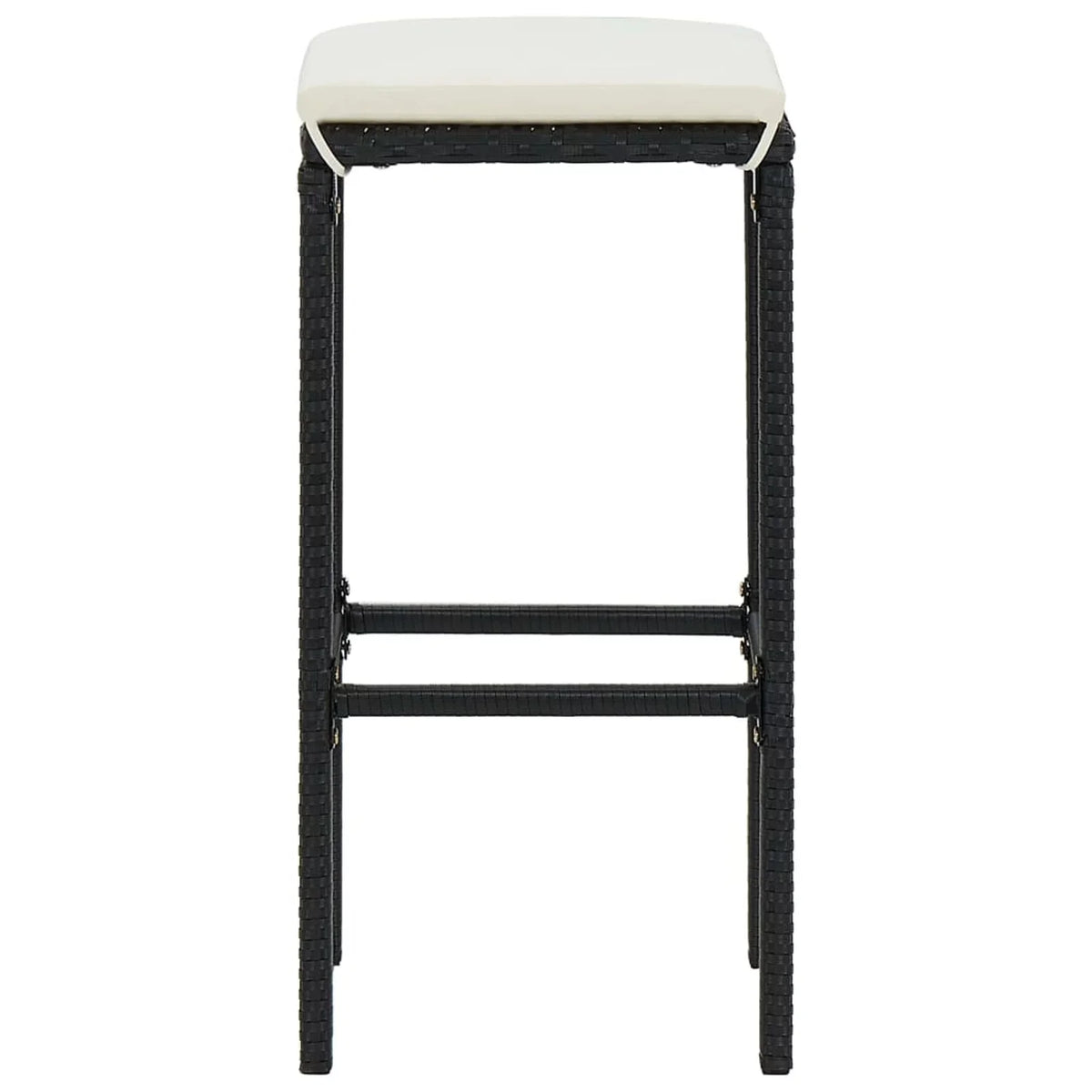 4 Chairs Rattan and Outdoor Poly Garden Dining with Piece Anself Shelf Bistro, Black Stool Set Storage Terrace, Pub, Bar Patio 5 for Set Table Backyard, Cushioned