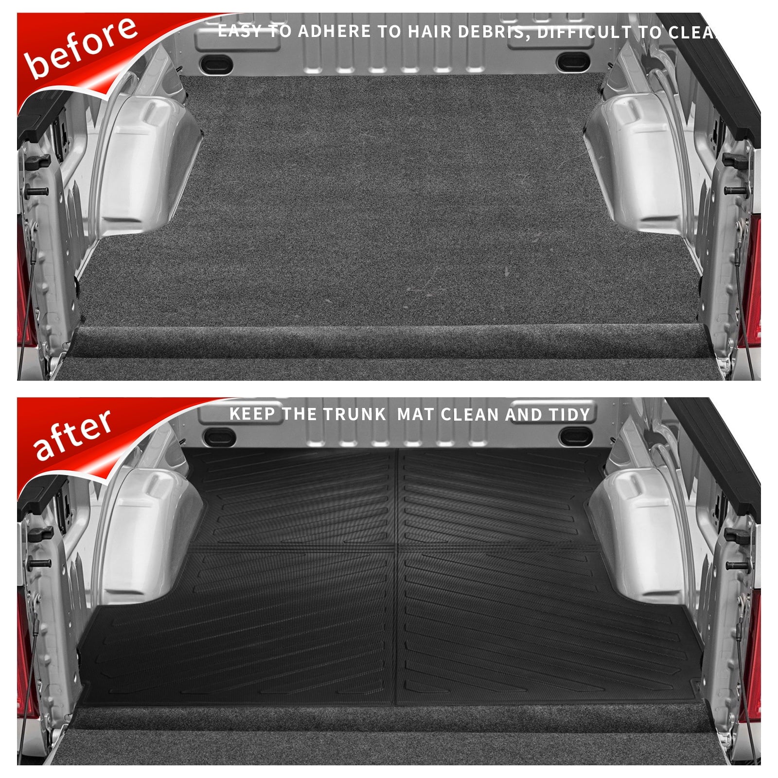 2015-2024 Mat (Fit F150 Lightning Ford Fold Flat Liner Long W/O 6.5Ft Truck Storage) Bed SuperCrew F-150 Cab Fit Bed