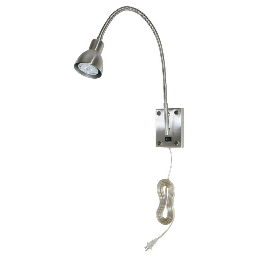 Lamp Metal Wall LED Lighting Gooseneck Durable Reading 3.5" Silver Cal in