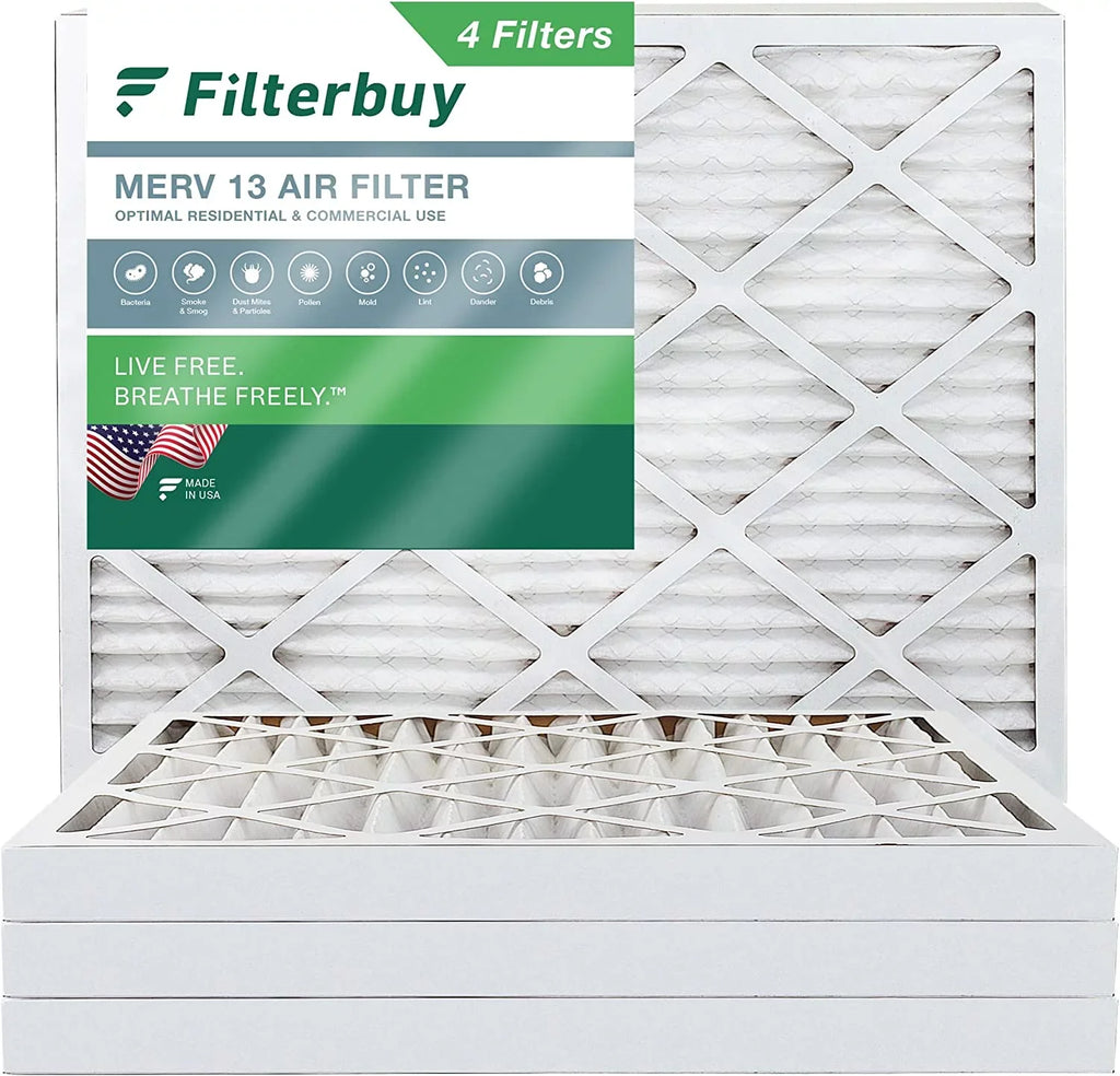 Filterbuy Furnace Pleated AC (4-Pack) MERV 13 HVAC Filters 12x16x2 atmospheric