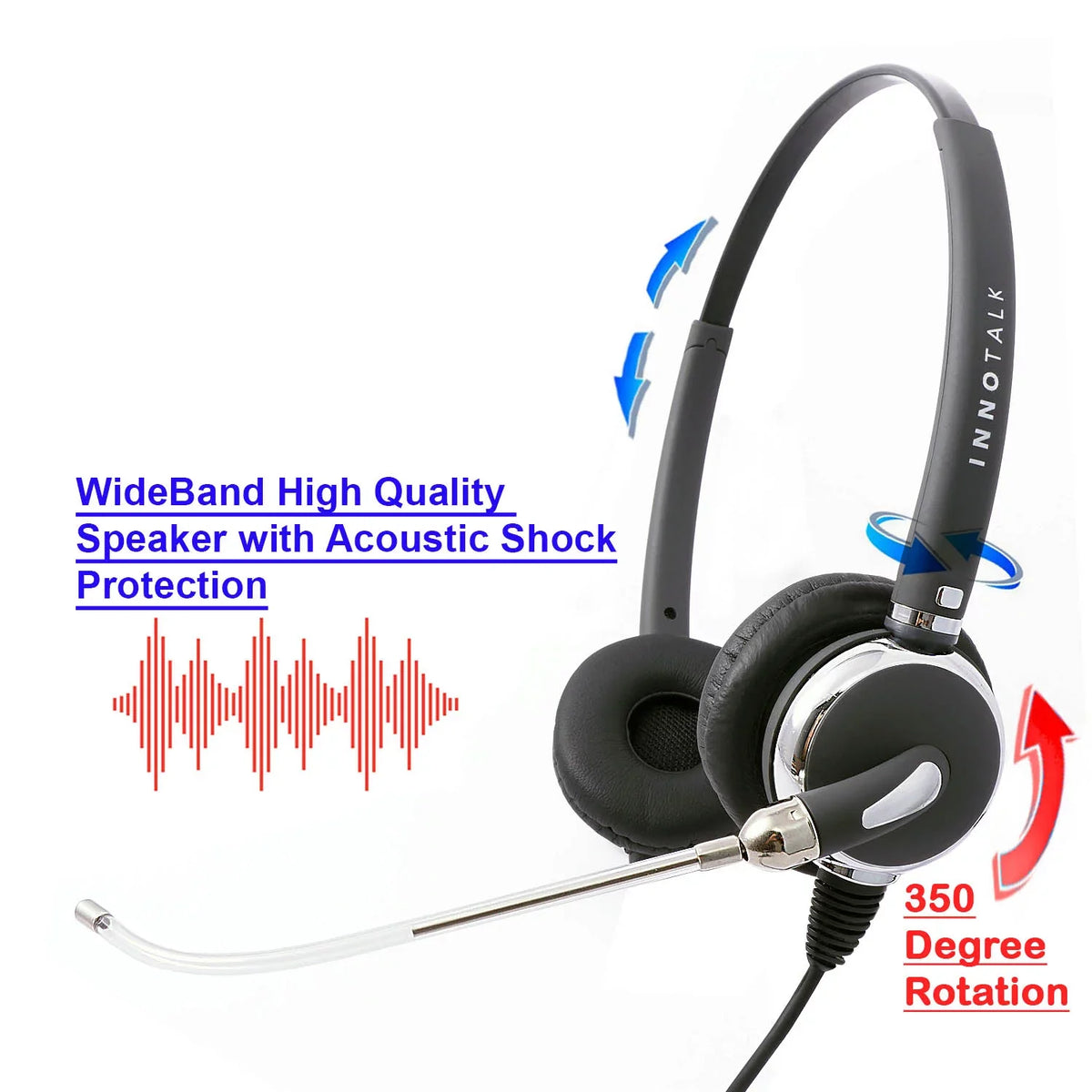 Headset Desk for Voice RJ9 Tube Headset Adapter - Cisco Cisco with Phone Binaural Mic Headset