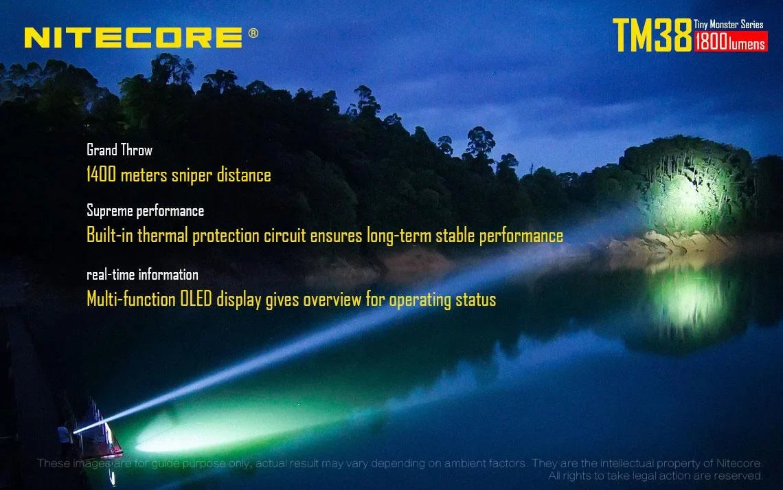 at Nitecore Searchlight can Value go -Both home E4K and be Flashlight TM38 the or Pack: Recharged Outdoor on