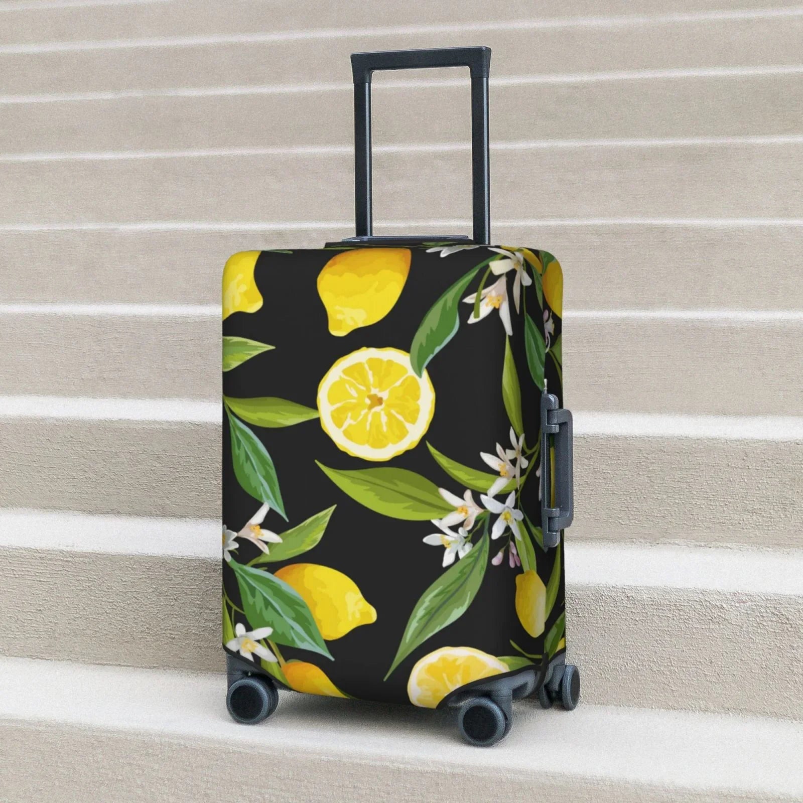 Adobk Stretch Luggage Covers For Suitcase Suitcase Protector Leaves And Women Accessories-Small Luggage Men, Washable Cover, Suitcase Flowers Lemon Fruits Travel Cover, For