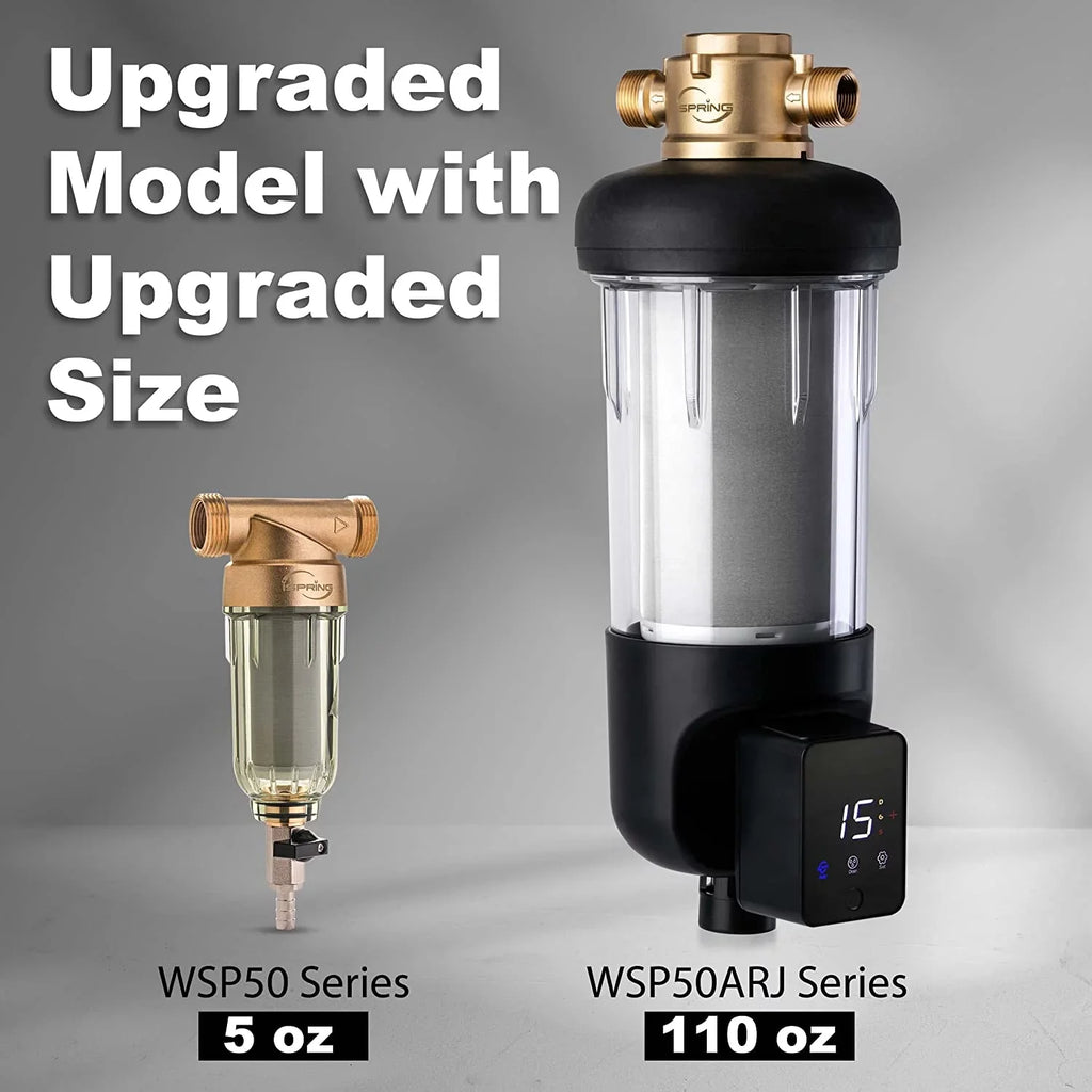 Housing, Size, Module, Microns 50 Spin-Down Auto Capacity, Touch-Screen Clear Large Reusable WSP50ARJ Jumbo Top iSpring Filter, Flushing Sediment Water Upgraded Brass with