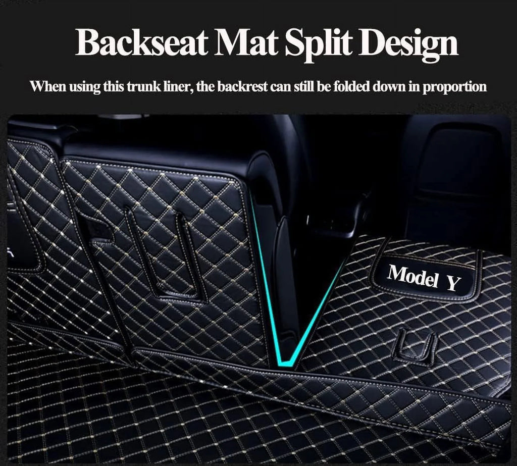 Custom Boot Liner Liner Makes for Full BMW-Tesla-Mercedes-Honda-Lexus-Subaru with Weather Car Cargo Mats -Black Trunk 95% Stitching Coverage Black Trunk Car Mats All