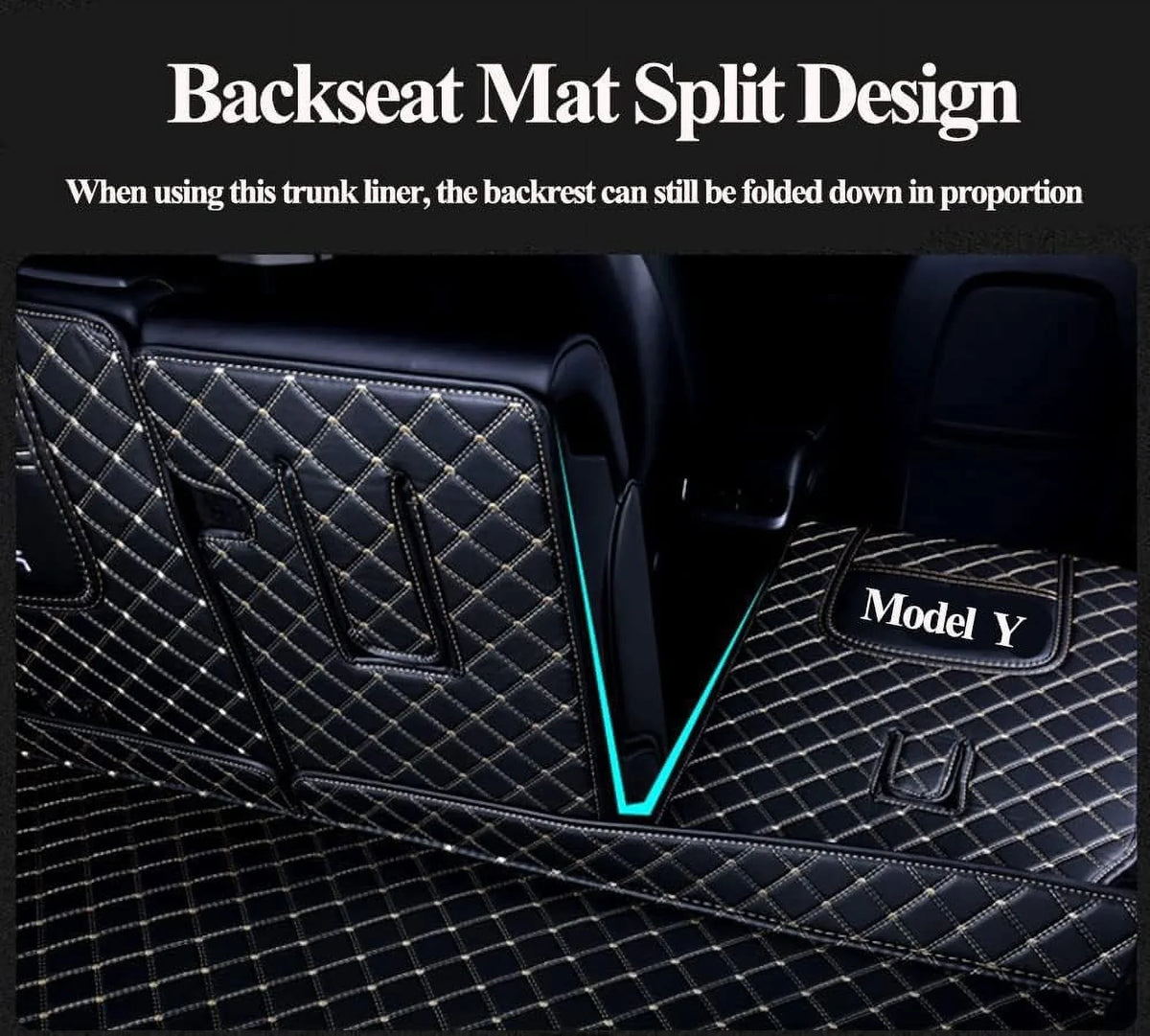 Custom Boot Liner Liner Makes for Full BMW-Tesla-Mercedes-Honda-Lexus-Subaru with Weather Car Cargo Mats -Black Trunk 95% Stitching Coverage Black Trunk Car Mats All