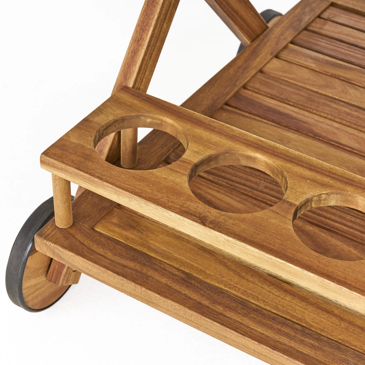 GDF Acacia Kenilworth Cart, Indoor/Outdoor Tiered Studio Bar 2 Wood Natural