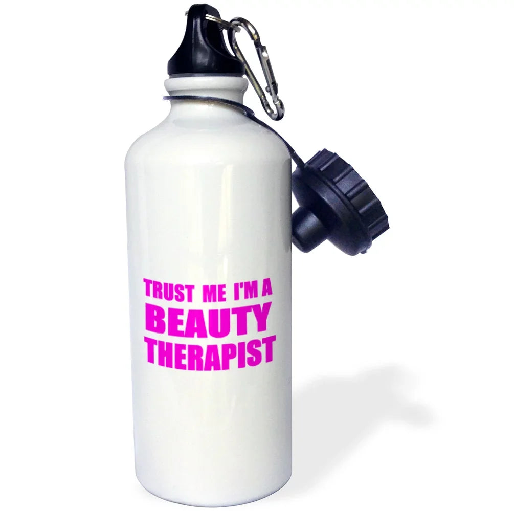 Sports Bottle, Trust Im a beautician 3dRose funny 21oz - Water me gift, Pink. humor job Beauty Therapist
