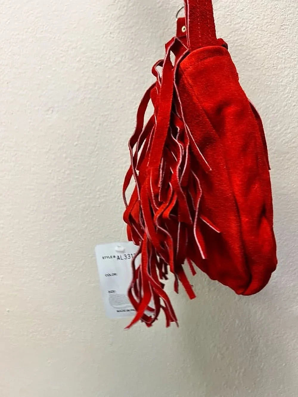 With Red Ladies Leather Duty Cowhide Heavy Western & Style Suede Fashion Fringe Handbag Motorcycle Beads,Bones