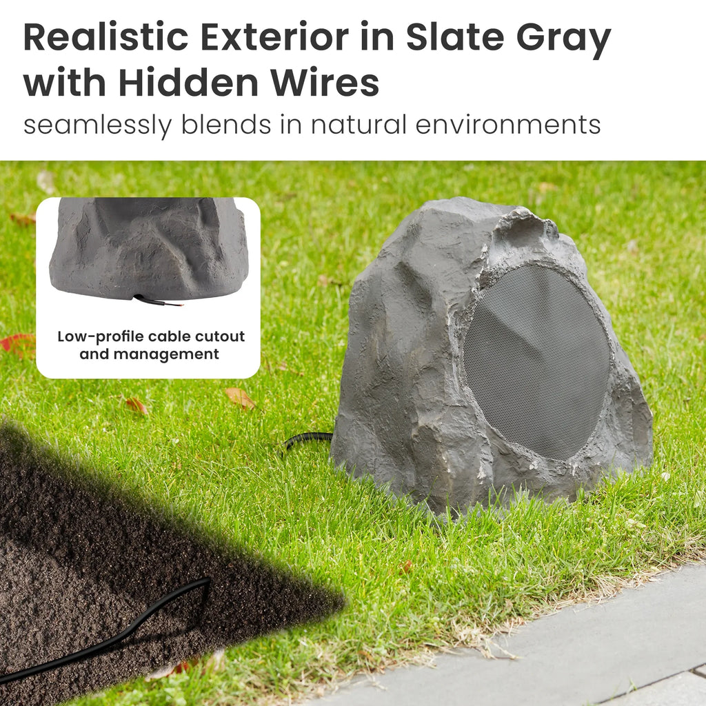 Pool Spa for Set Garden Speaker Rock 8R8SG 8 Theater 8" Deck Yard Solutions Slate Outdoor