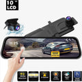 Dash Assistance, Mirror Camera, Vision, Super Motion Kit 10" Night Cars, Rear Recording for View, and Backup 1080P Front Screen Loop Dash Cam Touch Camera Dual Detection,Reversing