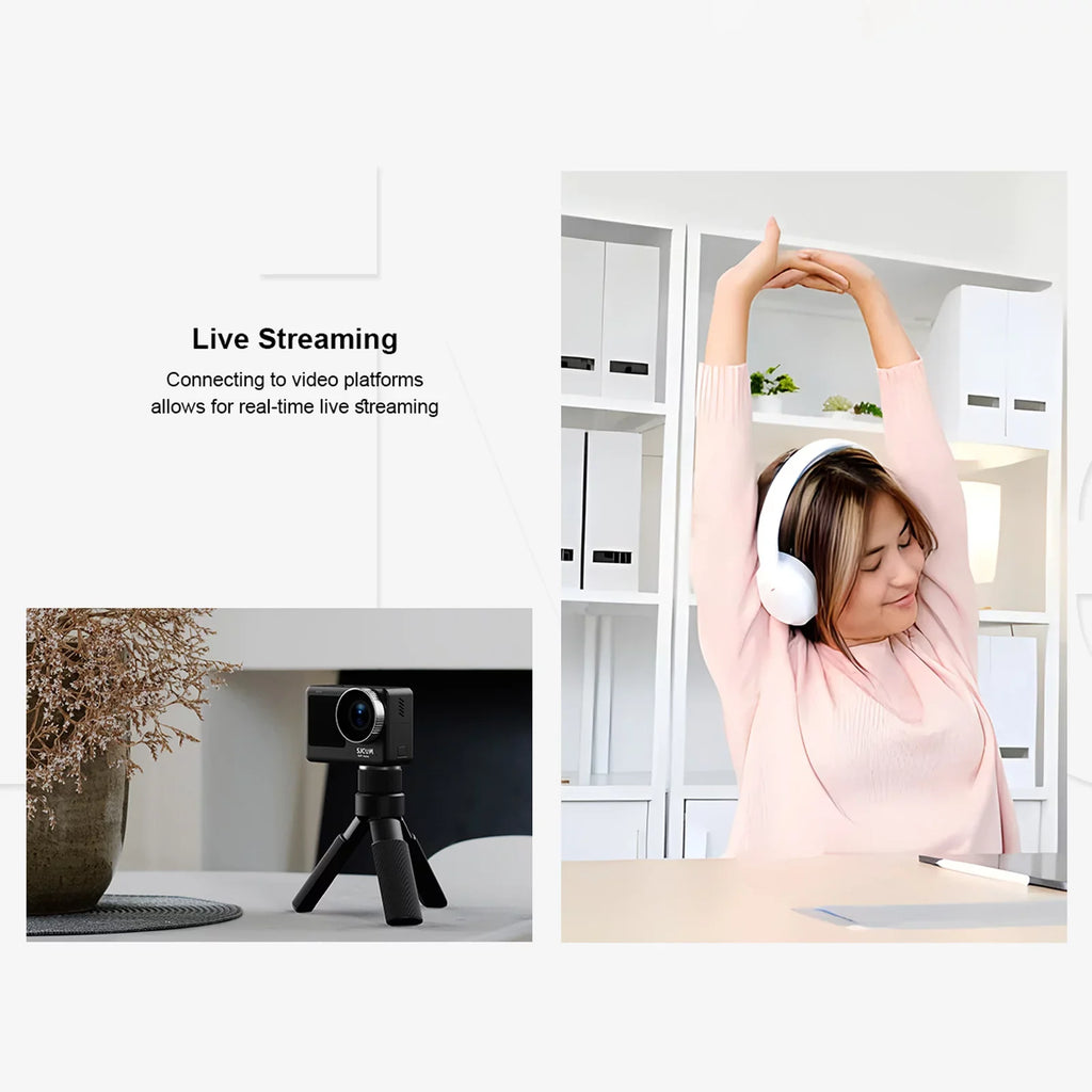 Yabuy -shaking Screen Waterproof Camera with Action Streaming 20MP Dual Camera SJ11Active Camera mobile Support Live Waterproof Adapters Case Action