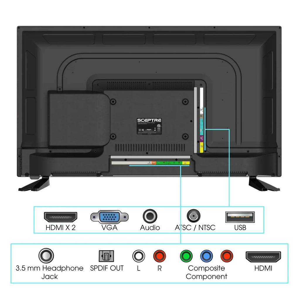 DVD 720P Player 32" Class LED E325BD-SR HD Built-in TV Sceptre with
