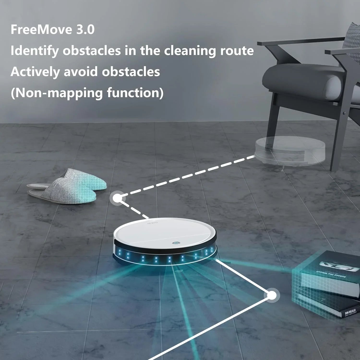 Pet Pile FJU Runtime, Hair, with Quiet Suction, Cleaner, Hard and for Robot Carpet, Strong Vacuum /APP, Vacuum Robotic 2500pa Work 120Mins Low Floor Small