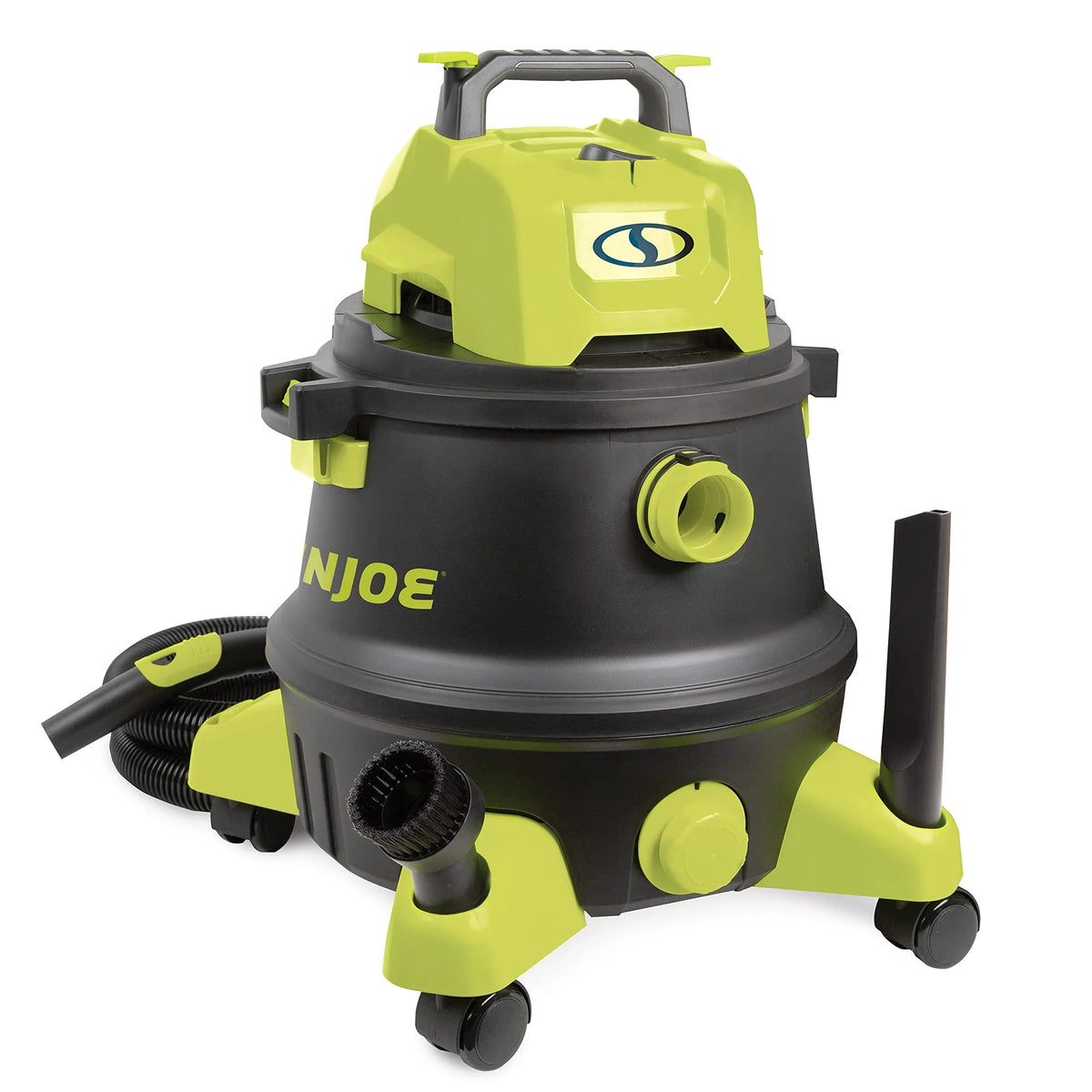 Wet/Dry Restored Filtration, 1200-Watt Vacuum, 8-Gallon w/Cleaning HEPA Sun Black/Green 6.5 HP Attachments, Peak Joe Shop (Refurbished) SWD8000 Wheeled