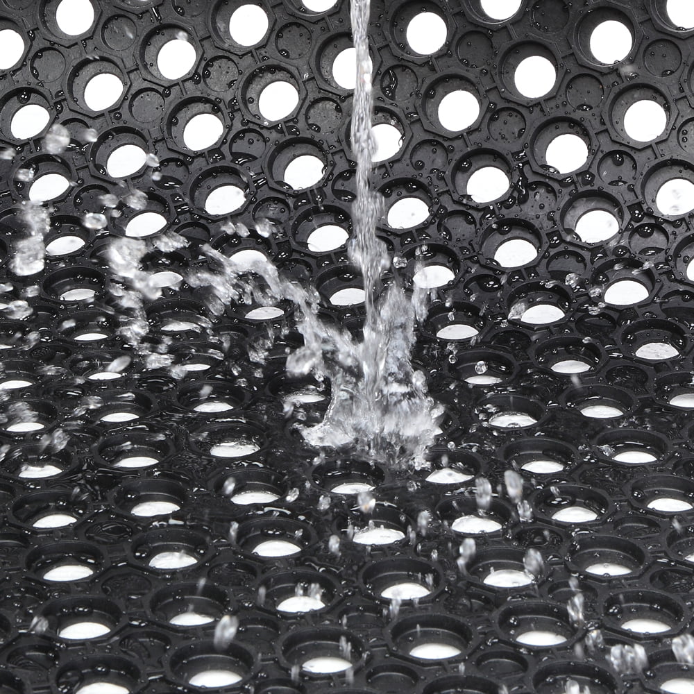 Bar Anti-Fatigue Duty Rubber Non-Slip Drainage Hexagonal 60*90cm Multi-Functional Mat Large Black Industrial Heavy Kitchen Non-Slip Mat